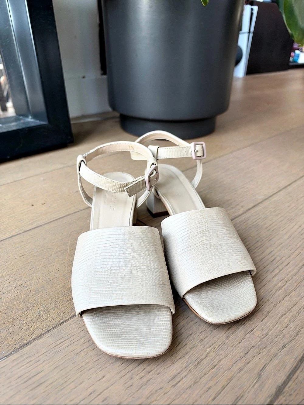 Everlane The Block Heel Sandal White Block Heel Sandals US 7.5